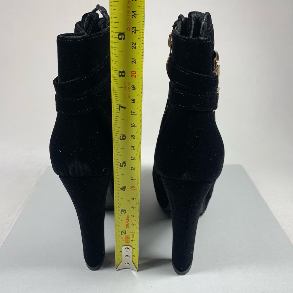 NEW ForeMode Women’s Round Toe Lace up Ankle Buckle Heel Platform Boot Size 8.5 - Picture 7 of 10